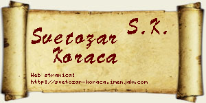Svetozar Koraca vizit kartica